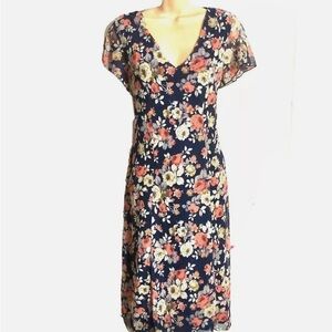 ModCloth Sheer Blue 1930’s Vibe Floral Dress. Sz XL